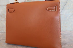 HERMES／エルメス ケリー28 クシュベル ゴールド 〇T刻印 ショルダーバッグ 700070058