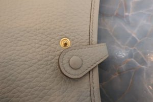 HERMES  EVELYNE TPM Clemence leather Craie W Engraving Shoulder bag 700050043