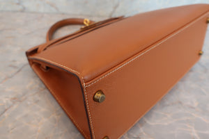 HERMES／エルメス ケリー28 クシュベル ゴールド 〇T刻印 ショルダーバッグ 700070058