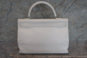 HERMES KELLY Flat 35 Swift leather White □K Engraving Hand bag 500100188