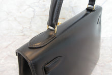Load image into Gallery viewer, HERMES KELLY 28 Box carf leather  Black Hand bag 700070206
