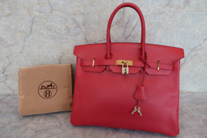 HERMES BIRKIN 35 Ardennes leather Rouge vif 〇Y刻印 Hand bag 600080230