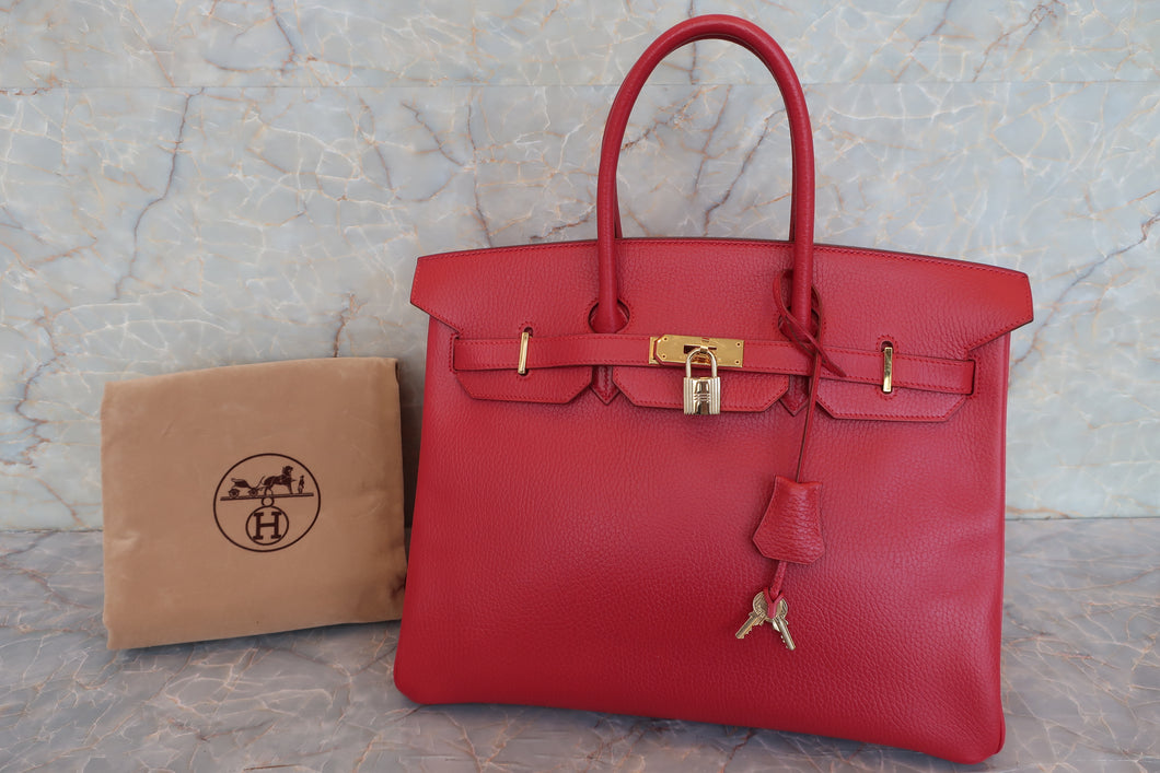 HERMES BIRKIN 35 Ardennes leather Rouge vif 〇Y刻印 Hand bag 600080230