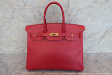 将图片加载到图库查看器，HERMES BIRKIN 35 Ardennes leather Rouge vif 〇Y刻印 Hand bag 600080230
