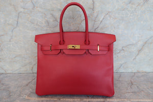 HERMES BIRKIN 35 Ardennes leather Rouge vif 〇Y刻印 Hand bag 600080230