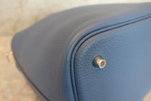 将图片加载到图库查看器，HERMES PICOTIN LOCK MM Clemence leather Blue Agate X刻印 Hand bag 600100026
