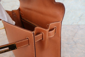 HERMES／エルメス ケリー28 クシュベル ゴールド 〇T刻印 ショルダーバッグ 700070058