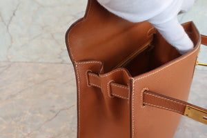 HERMES／エルメス ケリー28 クシュベル ゴールド 〇T刻印 ショルダーバッグ 700070058