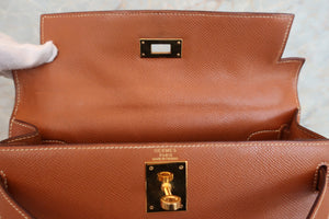 HERMES／エルメス ケリー28 クシュベル ゴールド 〇T刻印 ショルダーバッグ 700070058
