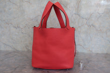 将图片加载到图库查看器，HERMES PICOTIN LOCK MM Clemence leather Rouge pivoine □R刻印 Hand bag 800040059
