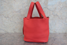 将图片加载到图库查看器，HERMES PICOTIN LOCK MM Clemence leather Rouge pivoine □R刻印 Hand bag 800040059
