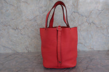 将图片加载到图库查看器，HERMES PICOTIN LOCK MM Clemence leather Rouge pivoine □R刻印 Hand bag 800040059
