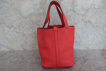 将图片加载到图库查看器，HERMES PICOTIN LOCK MM Clemence leather Rouge pivoine □R刻印 Hand bag 800040059

