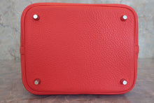 将图片加载到图库查看器，HERMES PICOTIN LOCK MM Clemence leather Rouge pivoine □R刻印 Hand bag 800040059
