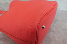 将图片加载到图库查看器，HERMES PICOTIN LOCK MM Clemence leather Rouge pivoine □R刻印 Hand bag 800040059
