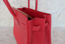 Load image into Gallery viewer, HERMES BIRKIN 35 Ardennes leather Rouge vif 〇Y Engraving Hand bag 600080230
