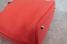 将图片加载到图库查看器，HERMES PICOTIN LOCK MM Clemence leather Rouge pivoine □R刻印 Hand bag 800040059
