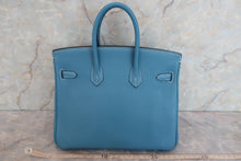 将图片加载到图库查看器，HERMES BIRKIN 25 Clemence leather Blue jean □O刻印 Hand bag 600070185
