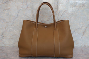 HERMES GARDEN PARTY PM Country leather Kraft □Q刻印 Tote bag 600090031