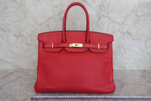 画像をギャラリービューアに読み込む, HERMES／エルメス バーキン35 トリヨンクレマンス ルージュカザック □Q刻印 ハンドバッグ 700020171
