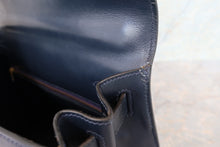 Load image into Gallery viewer, HERMES KELLY 28 Box carf leather Navy 〇U Engraving Shoulder bag 700100033
