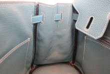 将图片加载到图库查看器，HERMES BIRKIN 25 Clemence leather Blue jean □O刻印 Hand bag 600070185
