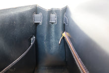 Load image into Gallery viewer, HERMES KELLY 28 Box carf leather Navy 〇U Engraving Shoulder bag 700100033
