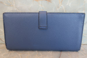 HERMES／エルメス ベアンスフレヴェルソ ヴォーエプソン ブルーブライトン/カプシーヌ A刻印 財布 700060104