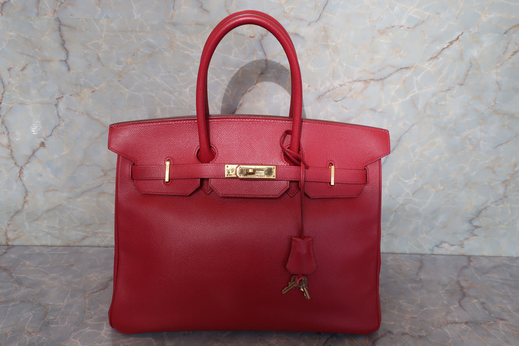 HERMES／エルメス バーキン35 クシュベル ルージュヴィフ □B刻印 ハンドバッグ 700060050