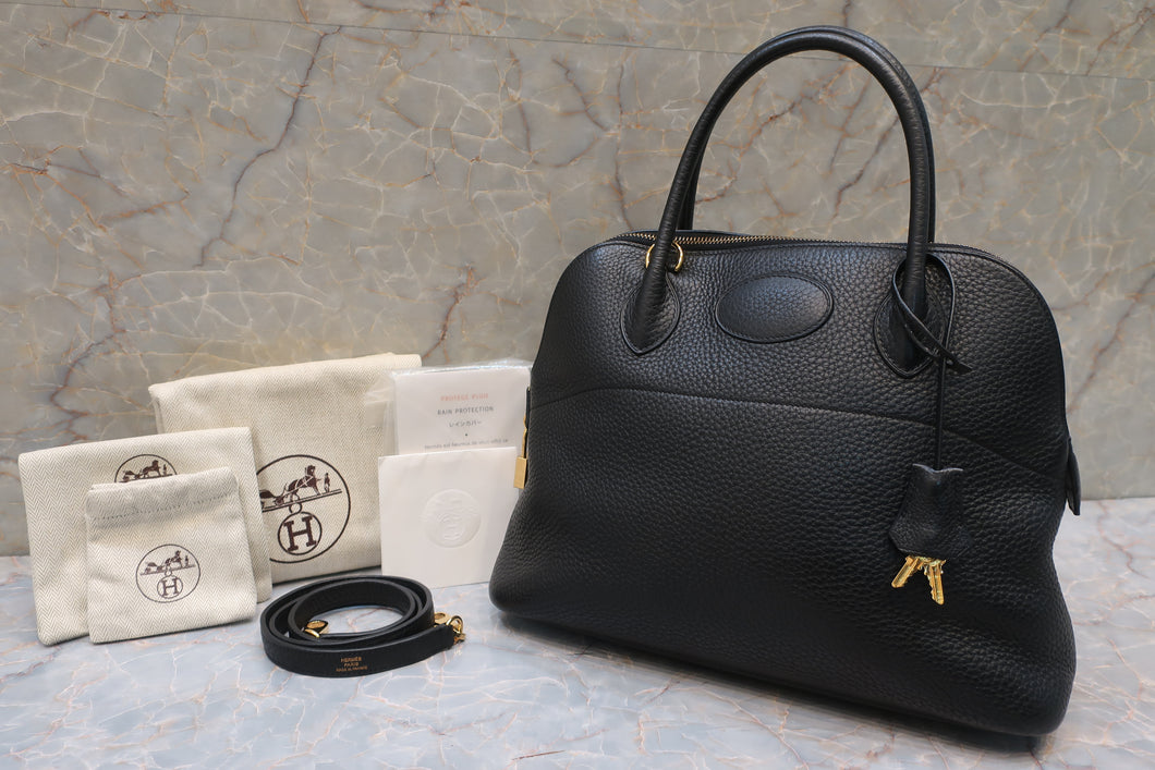 HERMES／BOLIDE 31 Clemence leather Black □L刻印 Shoulder bag 600090261