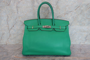 HERMES／エルメス バーキン35 トリヨンクレマンス ミント ハンドバッグ 700100023