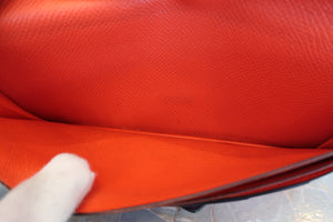 HERMES／エルメス ベアンスフレヴェルソ ヴォーエプソン ブルーブライトン/カプシーヌ A刻印 財布 700060104