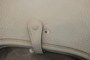 HERMES EVELYNE TPM Clemence leather New white B Engraving Shoulder bag 600080213