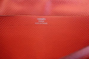 HERMES／エルメス ベアンスフレヴェルソ ヴォーエプソン ブルーブライトン/カプシーヌ A刻印 財布 700060104