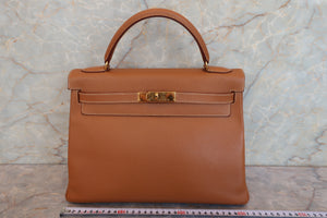 HERMES／エルメス ケリー32 クシュベル ゴールド □C刻印 ショルダーバッグ 700080124