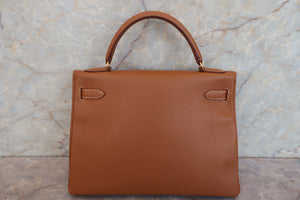 HERMES／エルメス ケリー32 クシュベル ゴールド □C刻印 ショルダーバッグ 700080124