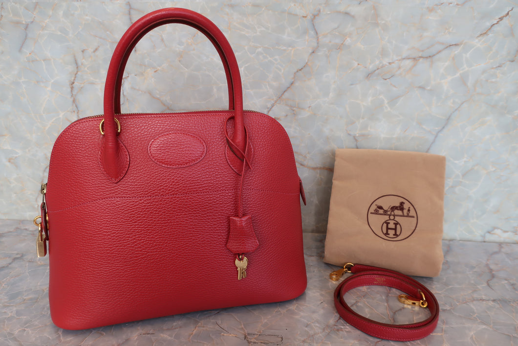 HERMES／エルメス ボリード31 アルデンヌ ルージュヴィフ □F刻印 ショルダーバッグ 700070239