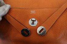 将图片加载到图库查看器，HERMES LINDY 30 Clemence leather Orange □N刻印 Shoulder bag 700030284

