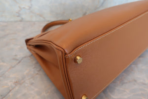 HERMES／エルメス ケリー32 クシュベル ゴールド □C刻印 ショルダーバッグ 700080124