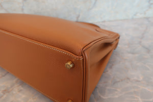 HERMES／エルメス ケリー32 クシュベル ゴールド □C刻印 ショルダーバッグ 700080124