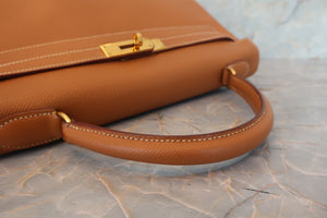 HERMES／エルメス ケリー32 クシュベル ゴールド □C刻印 ショルダーバッグ 700080124