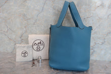 将图片加载到图库查看器，HERMES PICOTIN LOCK PM Clemence leather Blue jean T刻印 Hand bag 600090018
