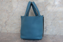 将图片加载到图库查看器，HERMES PICOTIN LOCK PM Clemence leather Blue jean T刻印 Hand bag 600090018
