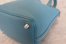 将图片加载到图库查看器，HERMES PICOTIN LOCK PM Clemence leather Blue jean T刻印 Hand bag 600090018
