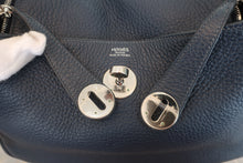 将图片加载到图库查看器，HERMES LINDY 26 Clemence leather Blue de malte □M刻印 Shoulder bag 600070151
