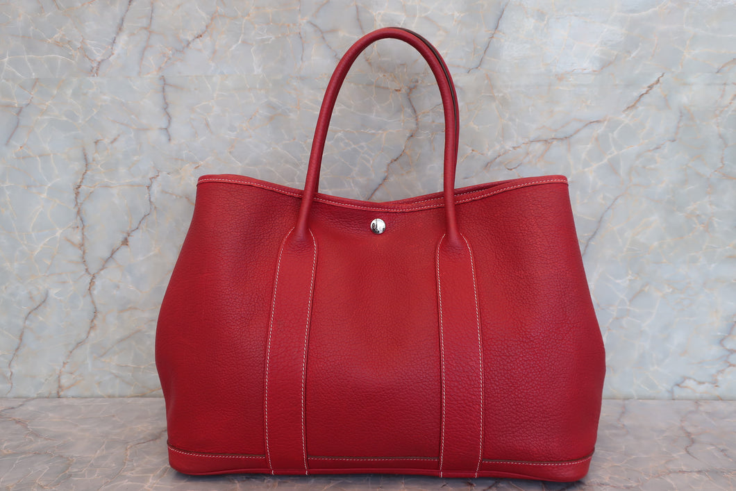 HERMES／エルメス ガーデンパーティPM ネゴンダ ルージュカザック □L刻印 トートバッグ 700050108