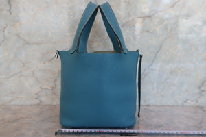 HERMES／エルメス ピコタンロックＰＭ トリヨンクレマンス ブルージーン □Q刻印 ハンドバッグ 700080183