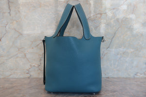 HERMES／エルメス ピコタンロックＰＭ トリヨンクレマンス ブルージーン □Q刻印 ハンドバッグ 700080183