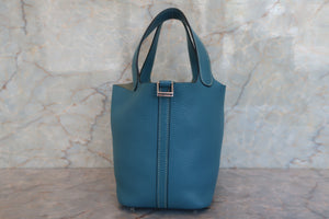 HERMES／エルメス ピコタンロックＰＭ トリヨンクレマンス ブルージーン □Q刻印 ハンドバッグ 700080183