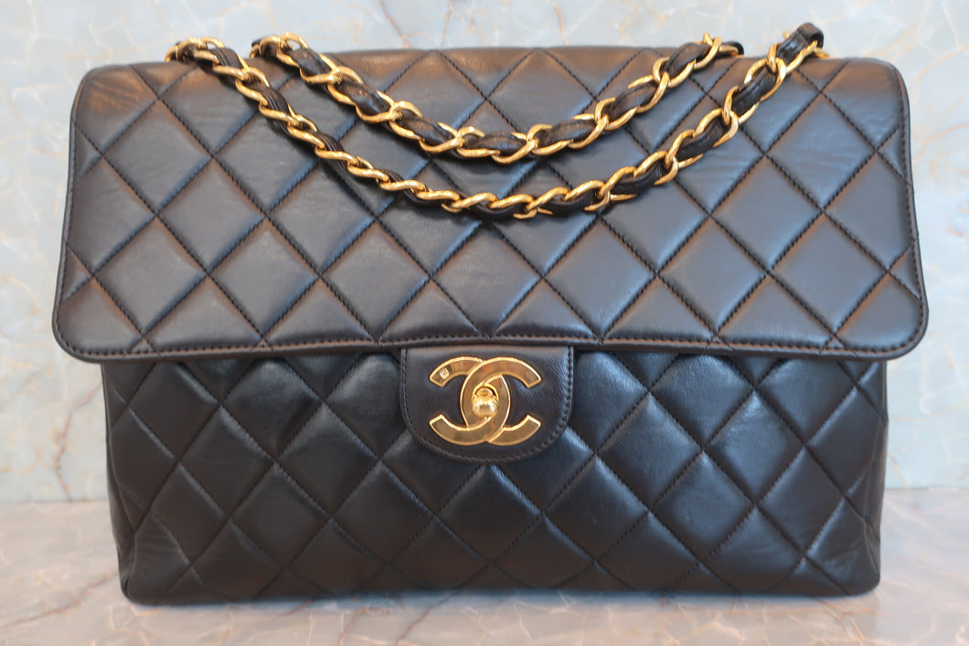 CHANEL/シャネル 中マトラッセシングルフラップWチェーンショルダーバッグ ラムスキン ブラック/ゴールド金具 ショルダーバッグ 600100033